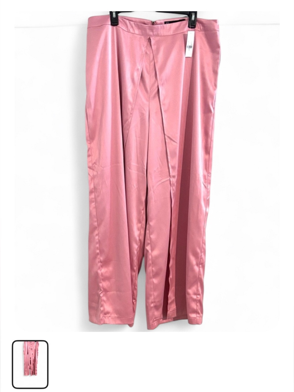 New York & Company Size 18 Elegant Pink Satin Wide-Leg Pants w/pockets